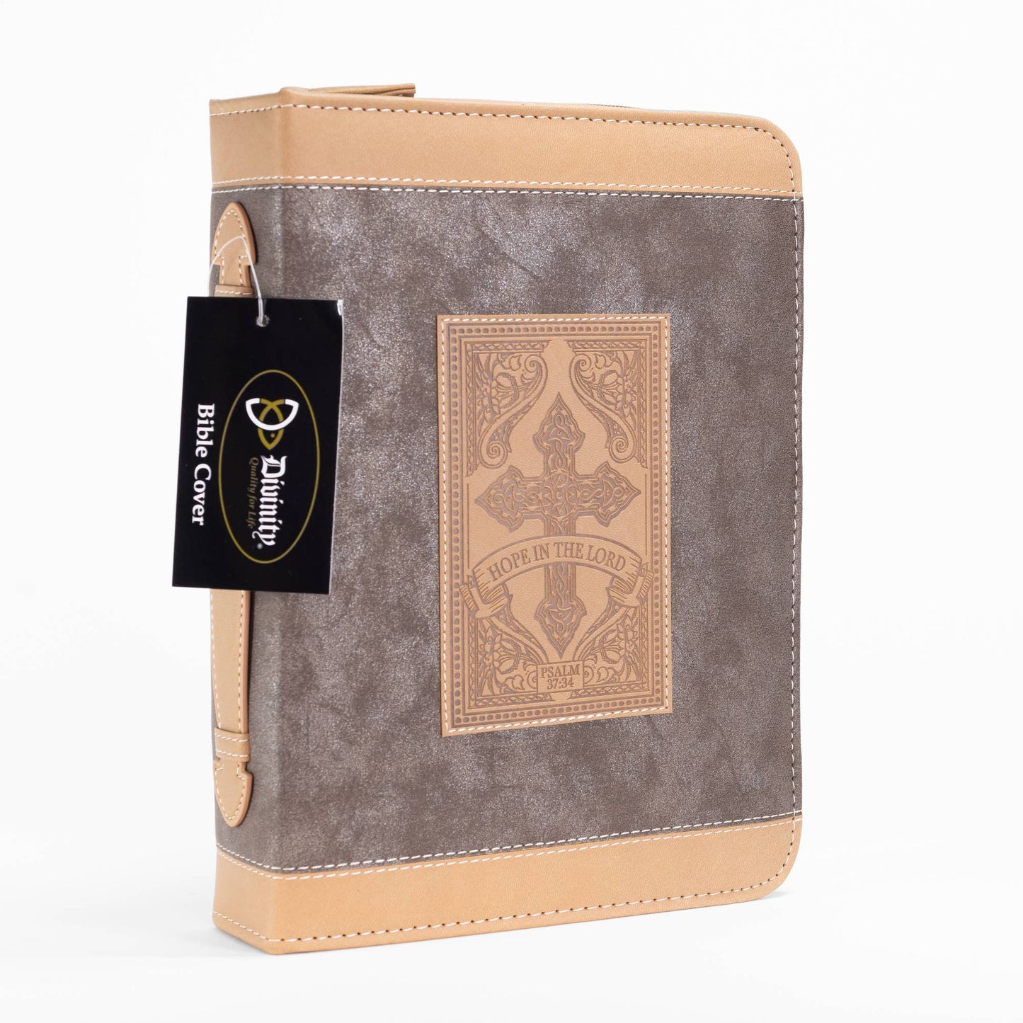 Divine Details: Bible Cover - Brown Cross Hope in the Lord