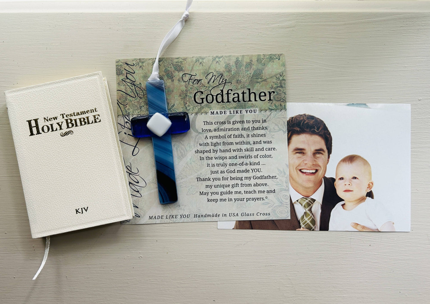 Godfather Gift USA Handmade Glass Cross