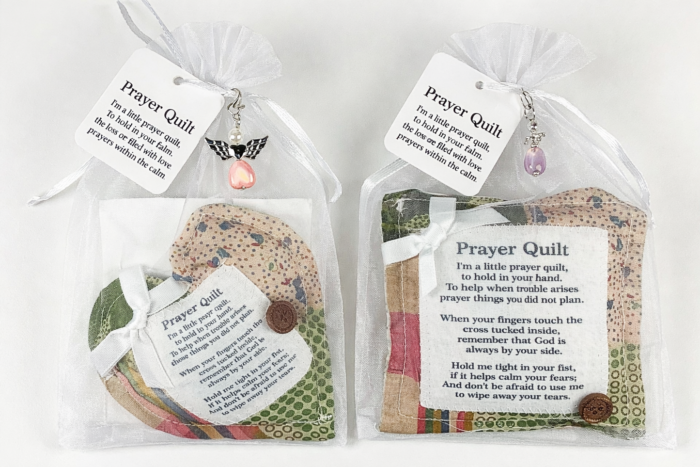 Mini Prayer Quilts – 12-Pack (6 Heart + 6 Square), Gift-Read