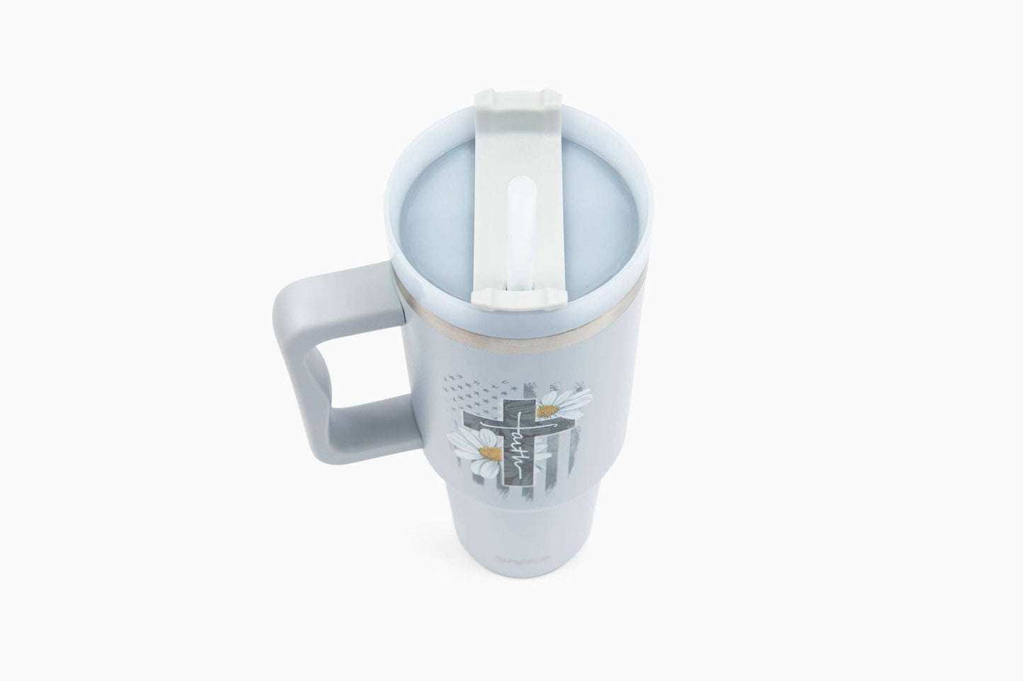 Faith Cross Daisies 40oz Tumbler w/ Handle