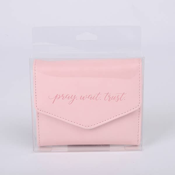 Wallet Pu Women's Pray Wait Trust Pink