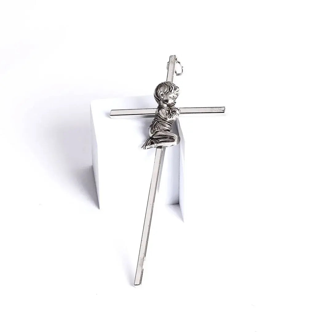 Wall Cross - Baptism Boy - Silver