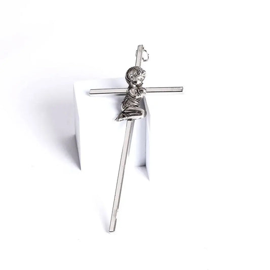Wall Cross - Baptism Boy - Silver