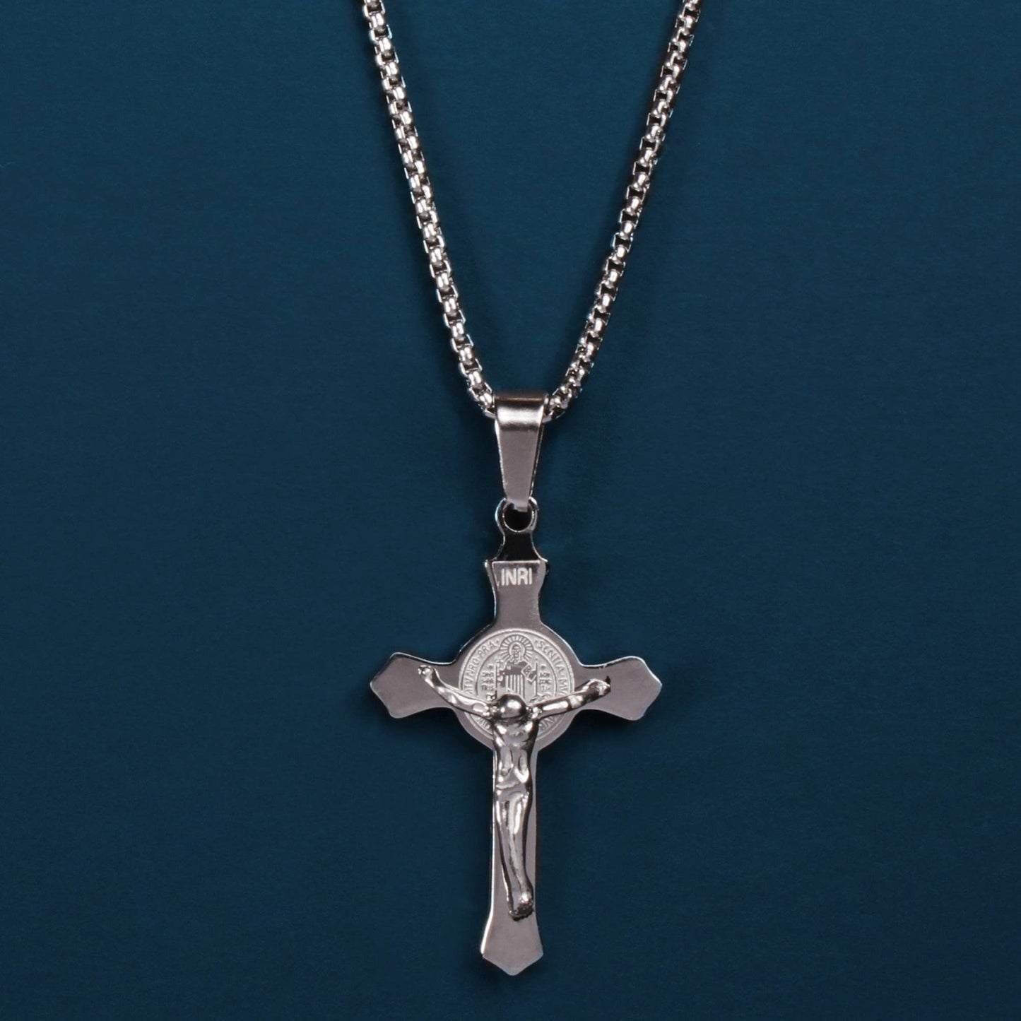 Stainless Steel Crucifix Men's Necklace