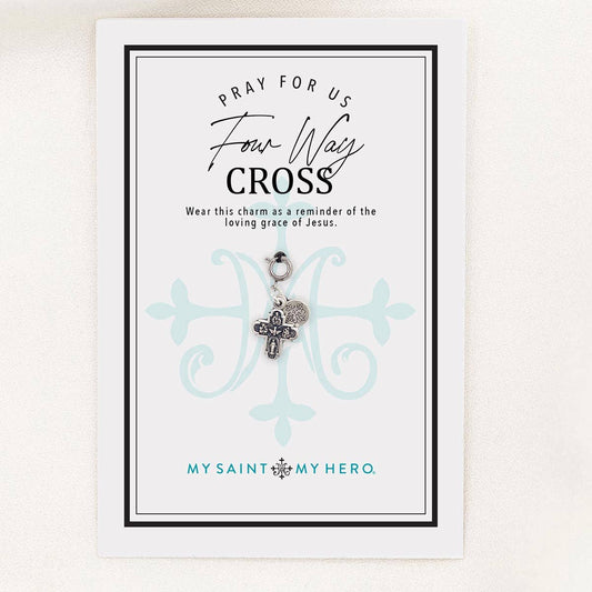Four Ways Cross Charm - Medium, Silver