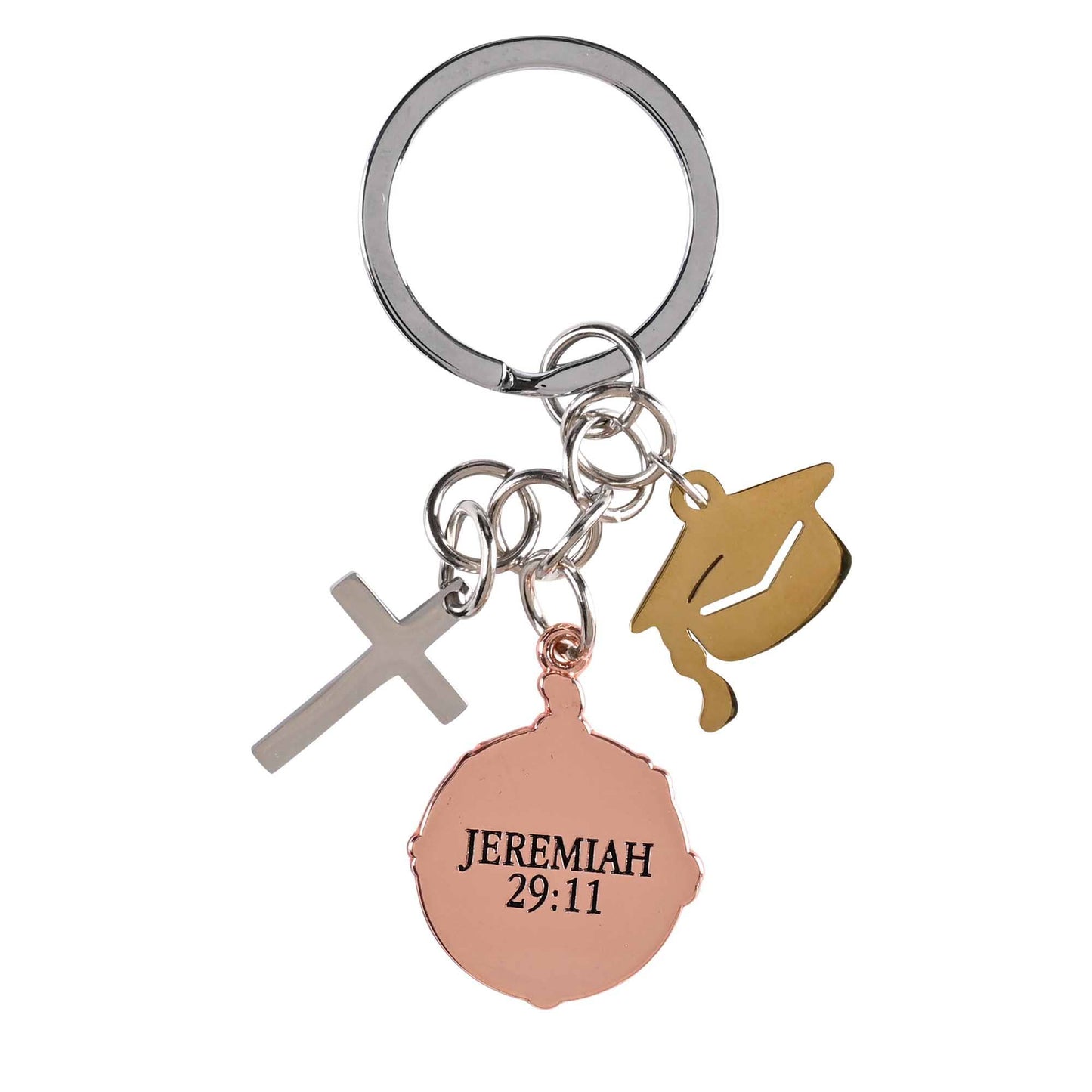 Keyring Grad Cap Compass Cross