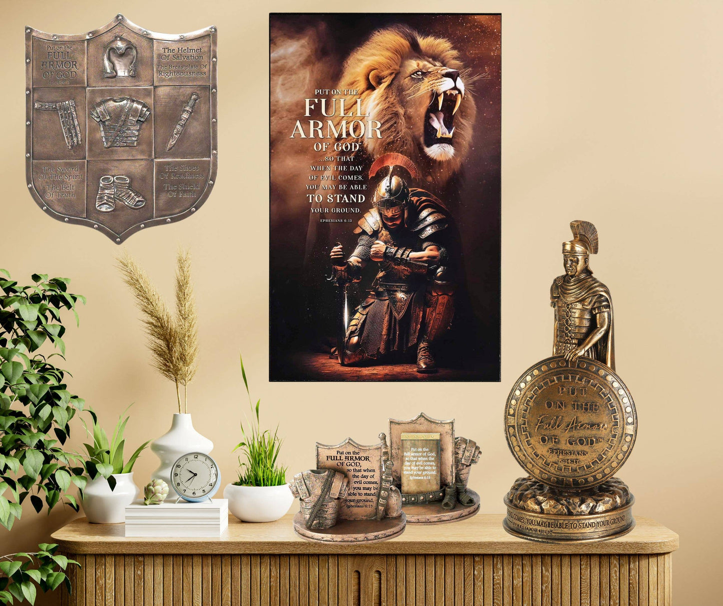 Figurine Full Armor Of God Bronze-Finish 8.75H