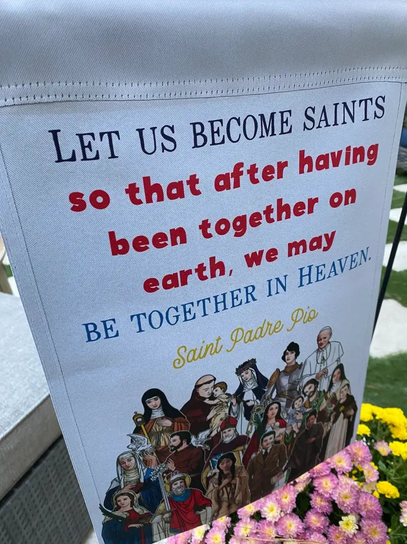 Catholic Garden flags. Marian garden. Sacred heart flag.