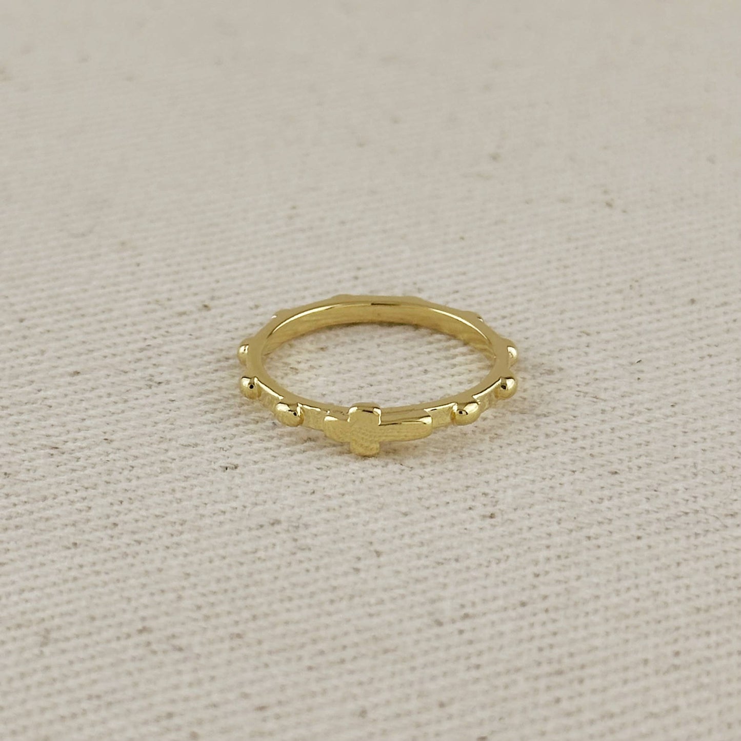 18k Gold Filled Rosary Prayer Ring