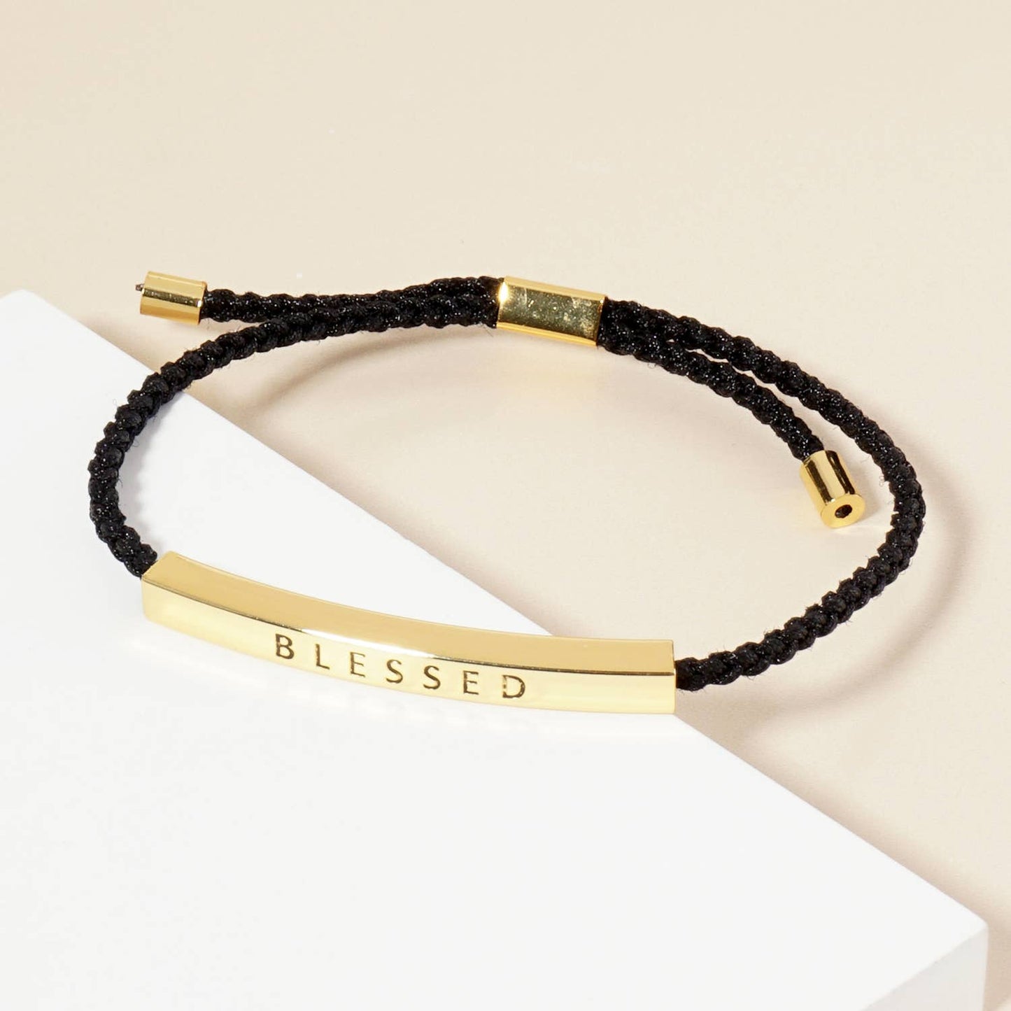 Inspirational Messages "Blessed" Tube Bar Bracelet