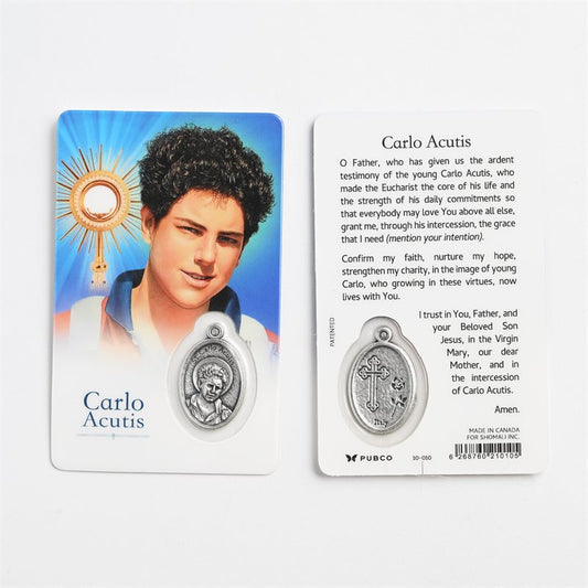 Holy Card w/ Medal - Carlo Acutis