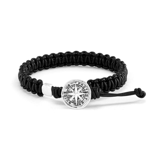 Men's Compass Black Bracelet - 8.5in