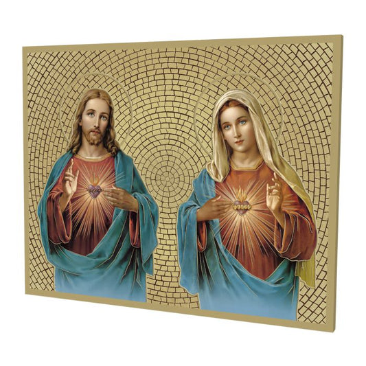 GOLD STAMPED SACRED & IMMACULATE HEARTS