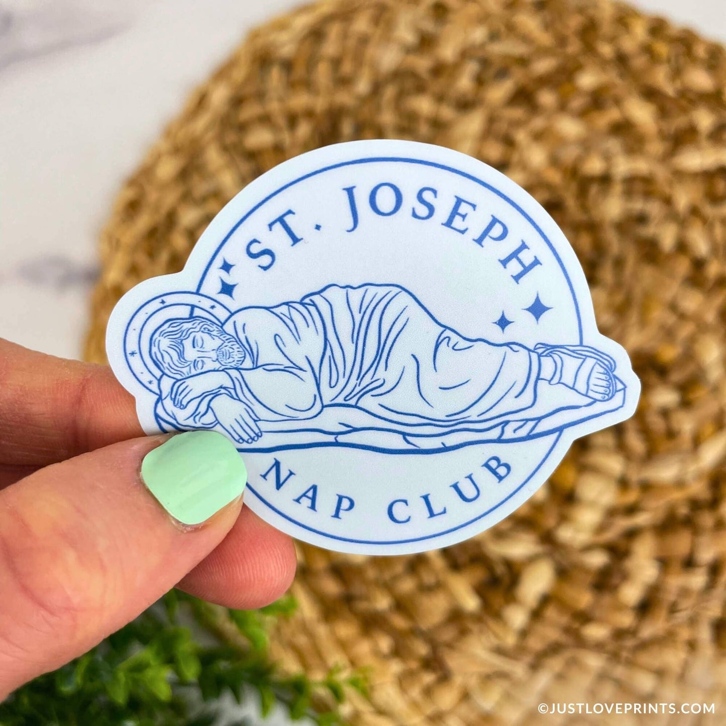 Sleeping St. Joseph "Nap Club" Vinyl Sticker