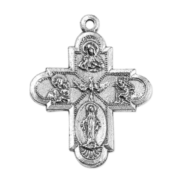 1 1/8" Four Way Ox. (Cross/Cruciform Antiqued Silver)