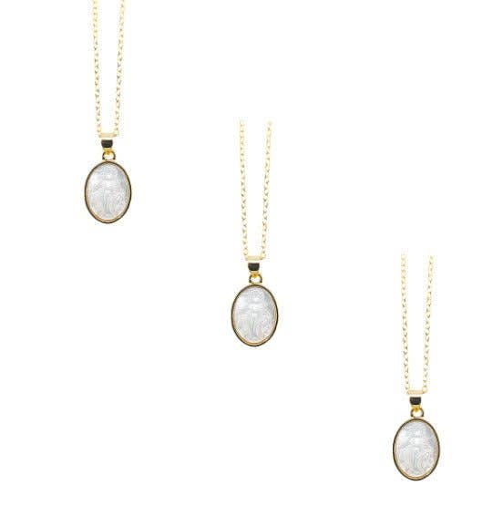 Mother of Pearl Our Lady of Grace Necklace 18-inch