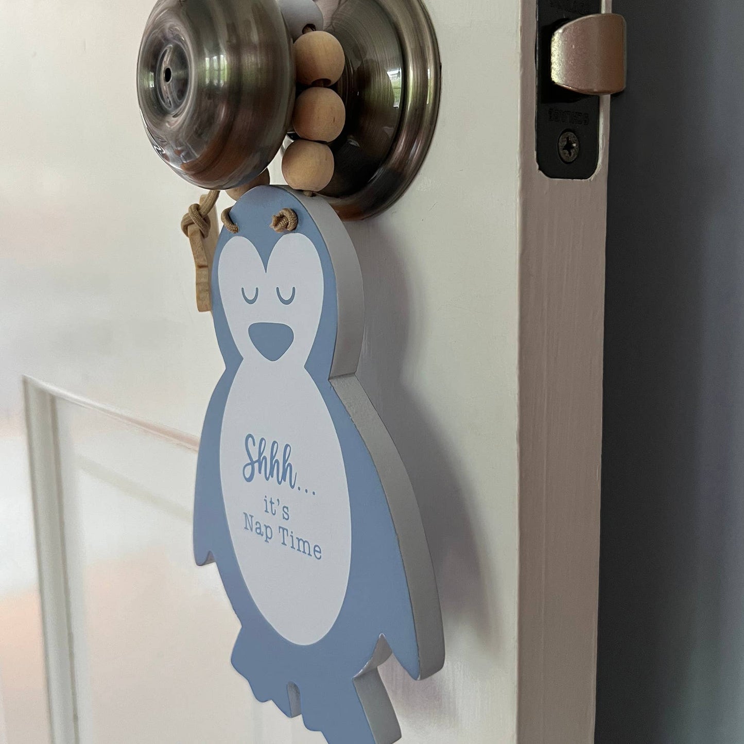 Penguin Nap Time Door Knob Hanger