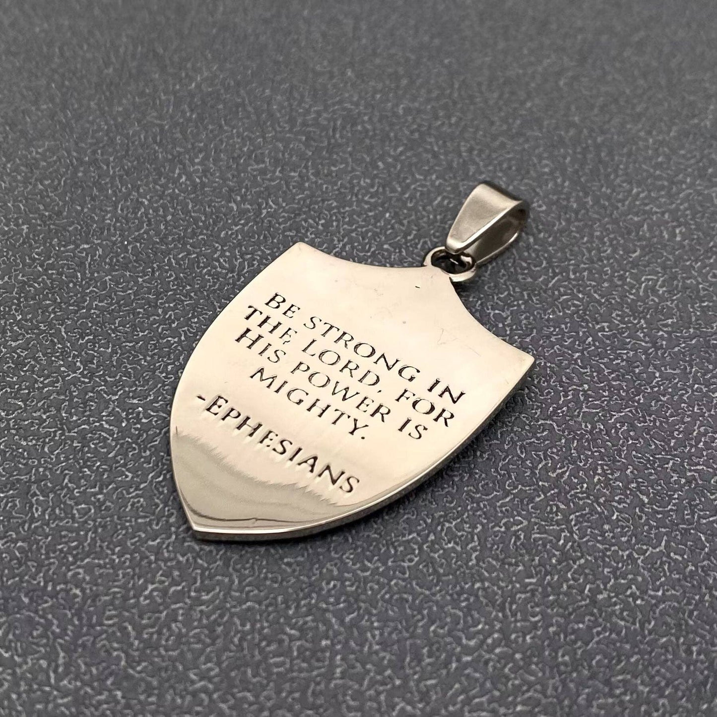 Saint Michael Archangel Shield Stainless Steel Pendant