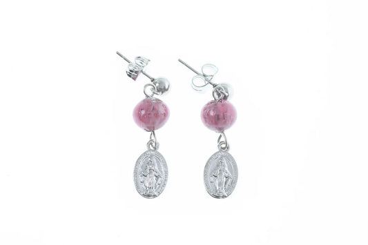 Genuine Murano Earrings w/ Amethyst Color Beads