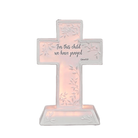 Night Light - For This Child I Have Prayed Cross (7" H)