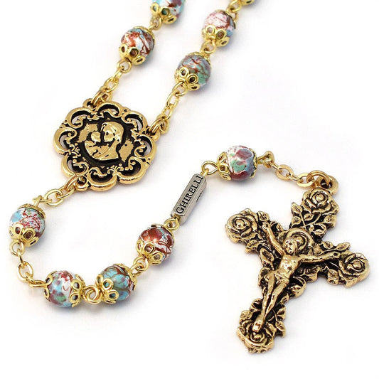 Mary's Motherly Love Collection Pink & Gold Rosary