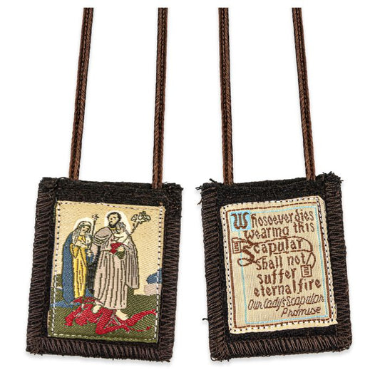 St. Joseph Terror of Demons Brown Woven Scapular