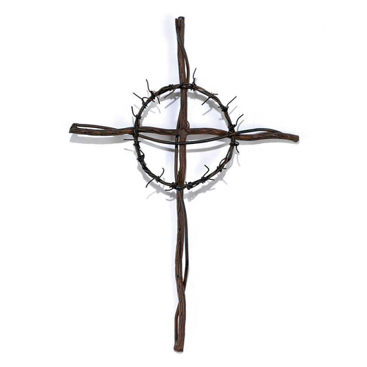 Wall Cross Crown Of Thorns Metal Wire