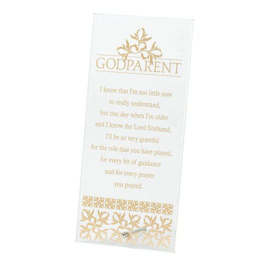 Tabletop Godparent Glass Plaque