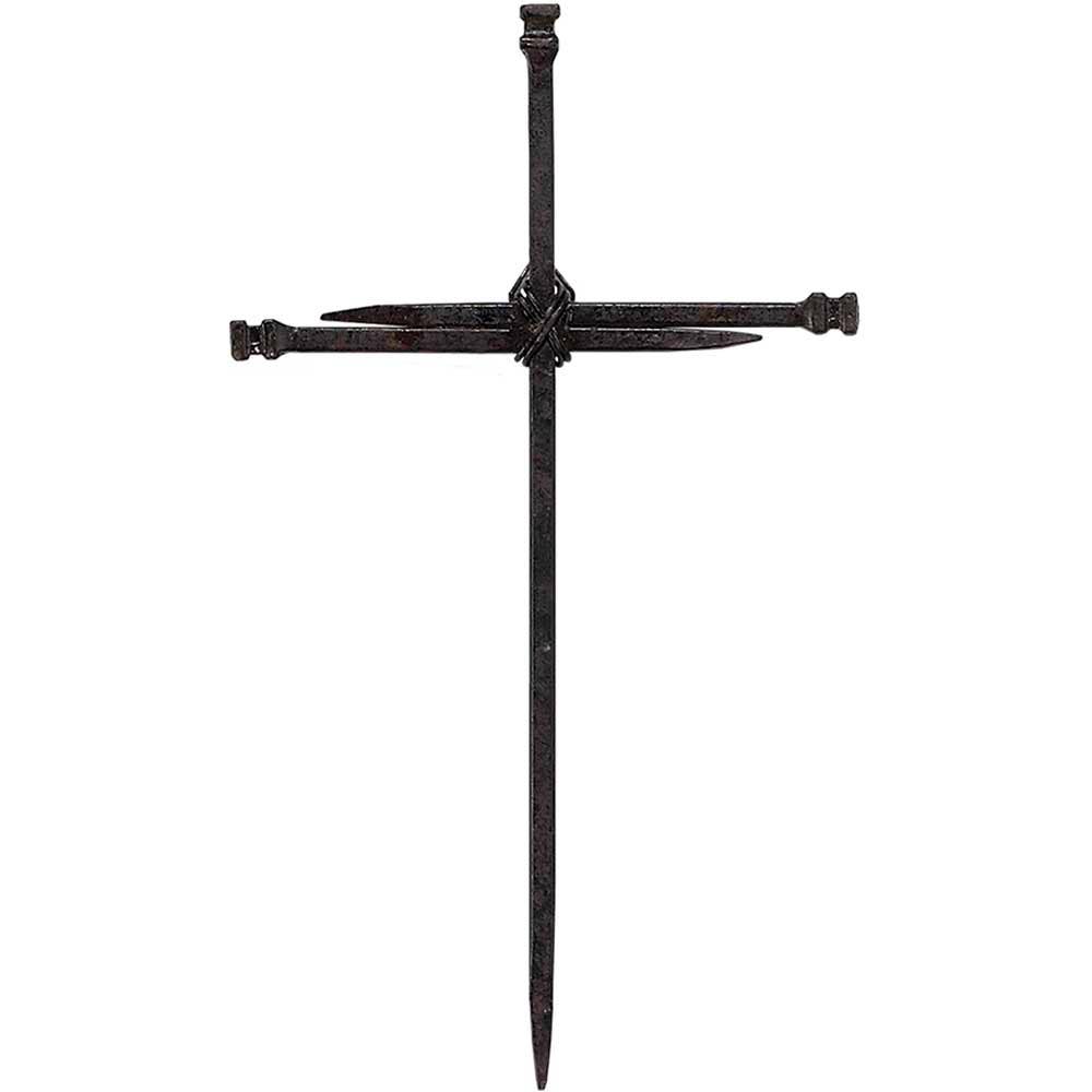 Tall Metal Nails Wall Cross