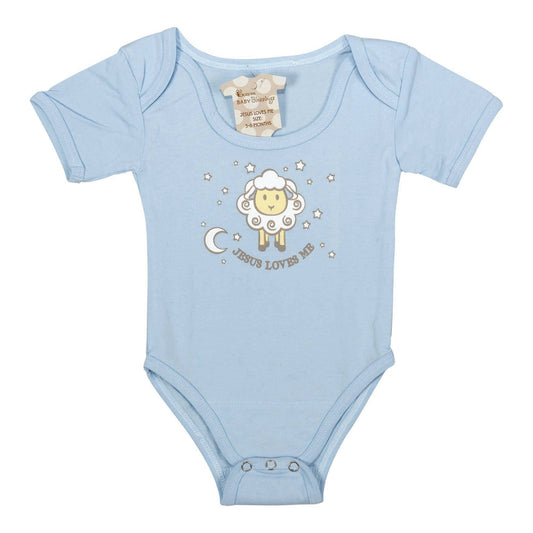 Baby Shirt 6-12Mo Blu Jesus Love Me Cotn
