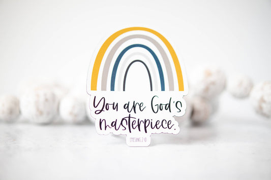 You Are God's Masterpiece Rainbow, Christian 3"x3" Magnet