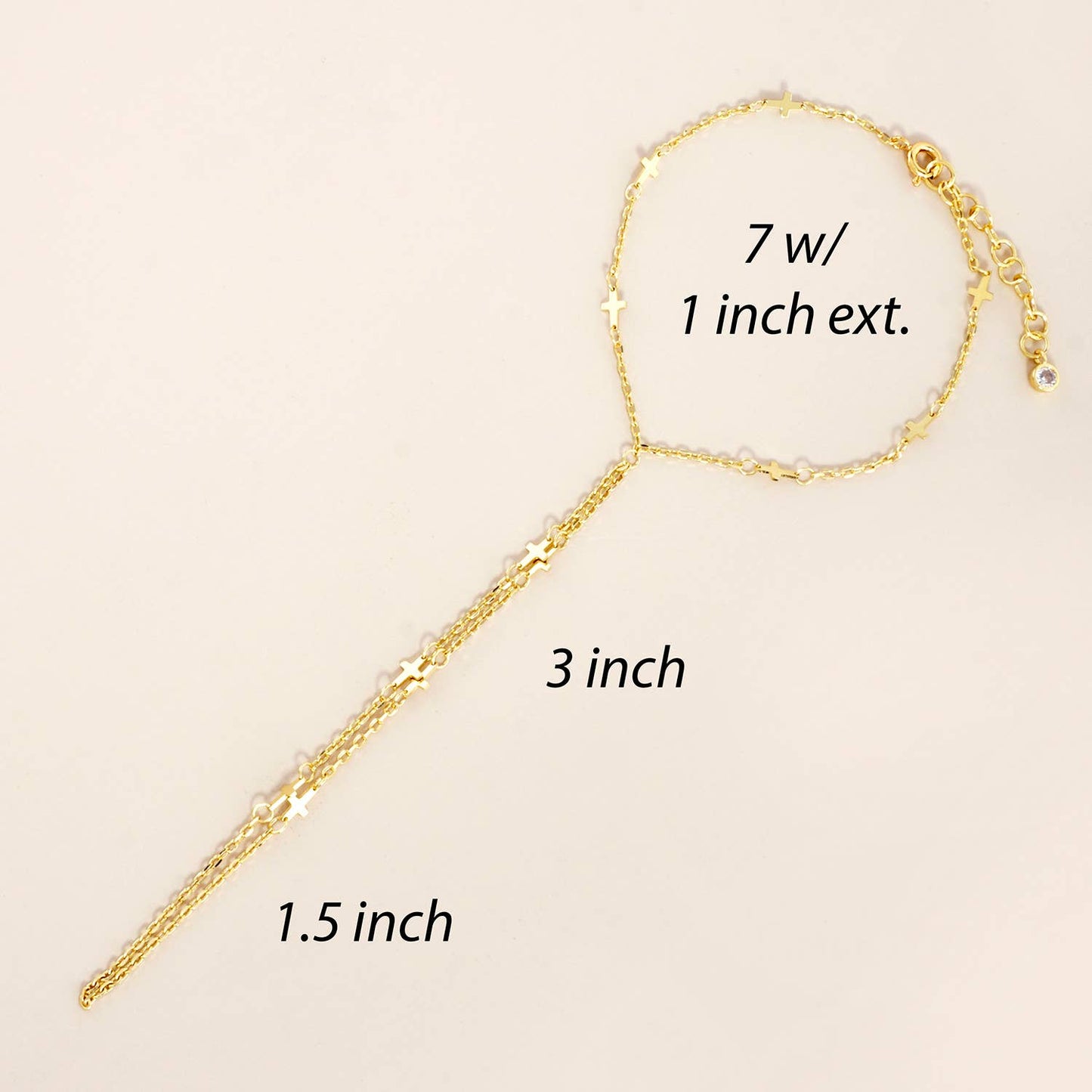 Religious-Theme Satellite Delicate Cross Hand-Chain Bracelet