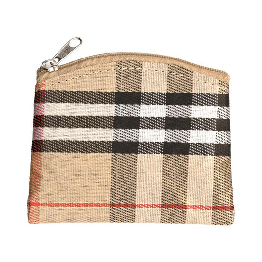 TAN PLAID ROSARY POUCH