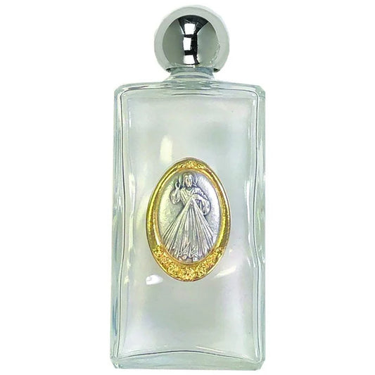 3.6 oz Divine Mercy Glass Holy Water Bottle
