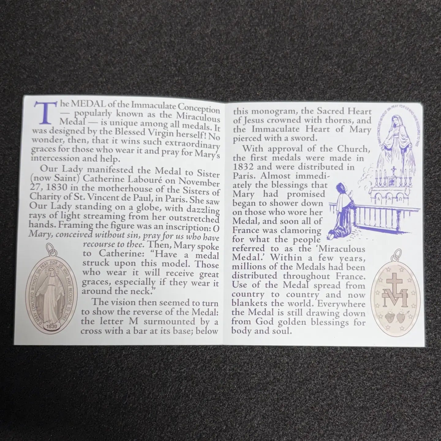 The Miraculous Medal Memorare Prayer Card