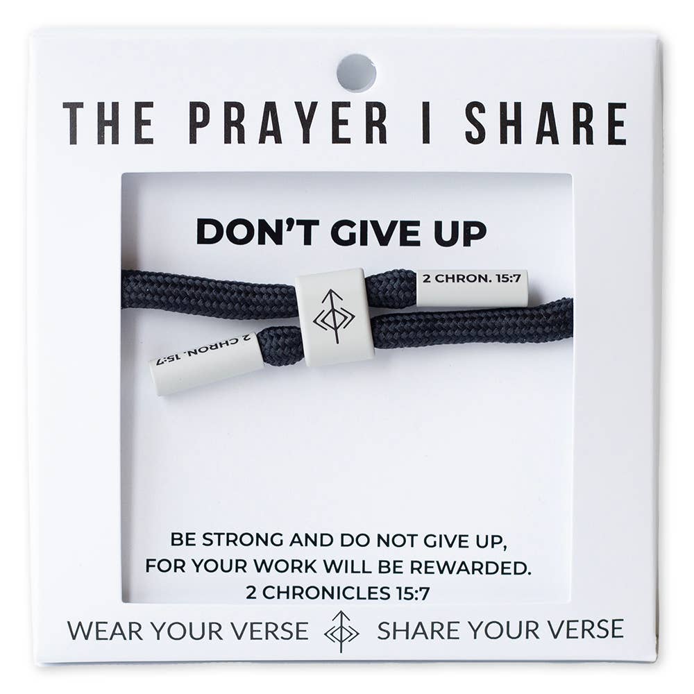 DON'T GIVE UP  Bracelet, Christian Cord Bracelet