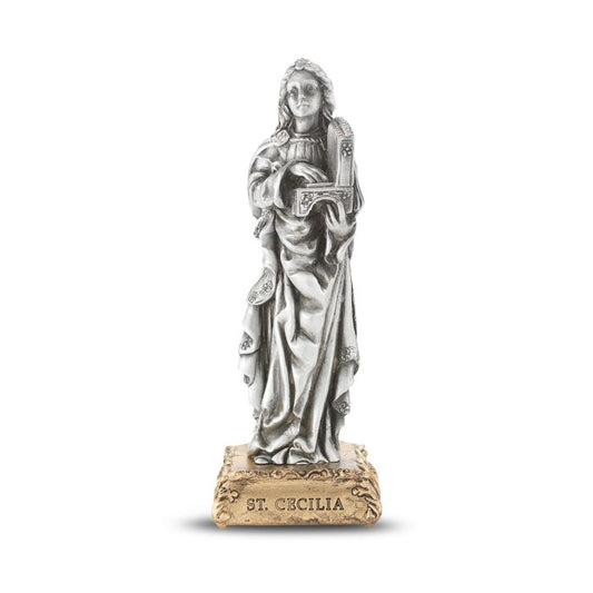4 1/2" Pewter Saint Cecilia Statue