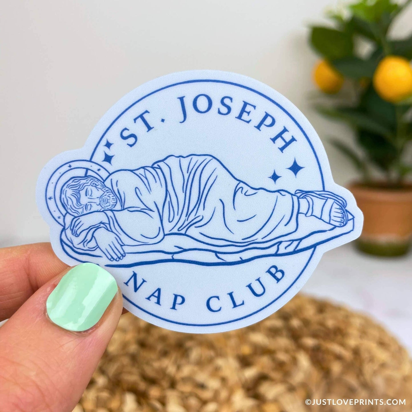 Sleeping St. Joseph "Nap Club" Vinyl Sticker