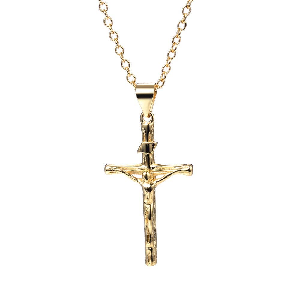 Amy and Annette 14K Gold or Sterling Silver Crucifix Cross Pendant Necklace