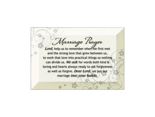 Marriage Prayer - Glass Plaque - 6X4