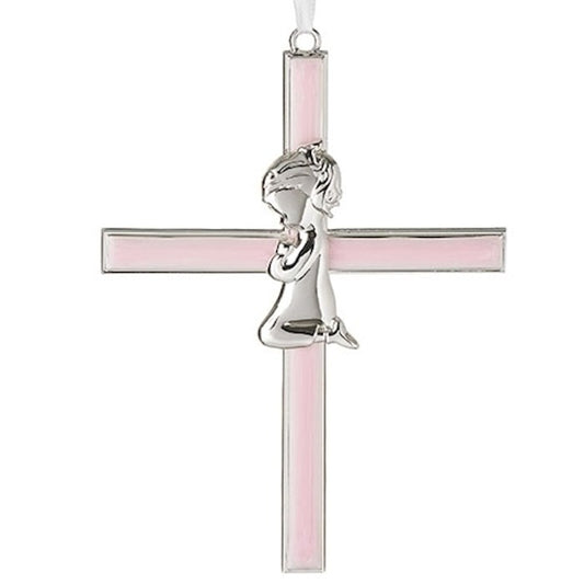 Hanging Cross with praying child