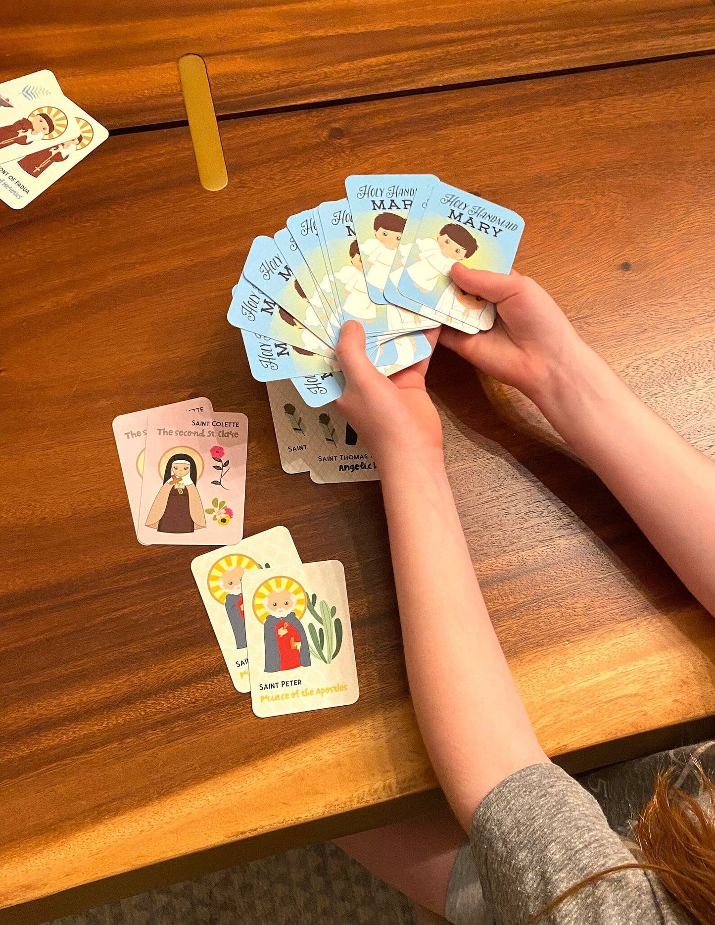 Holy Handmaid Mary Card Game Set. Set of 21 Saint Cards for Matching Game. First Communion Gift. Catholic Gift. Saint card matching game