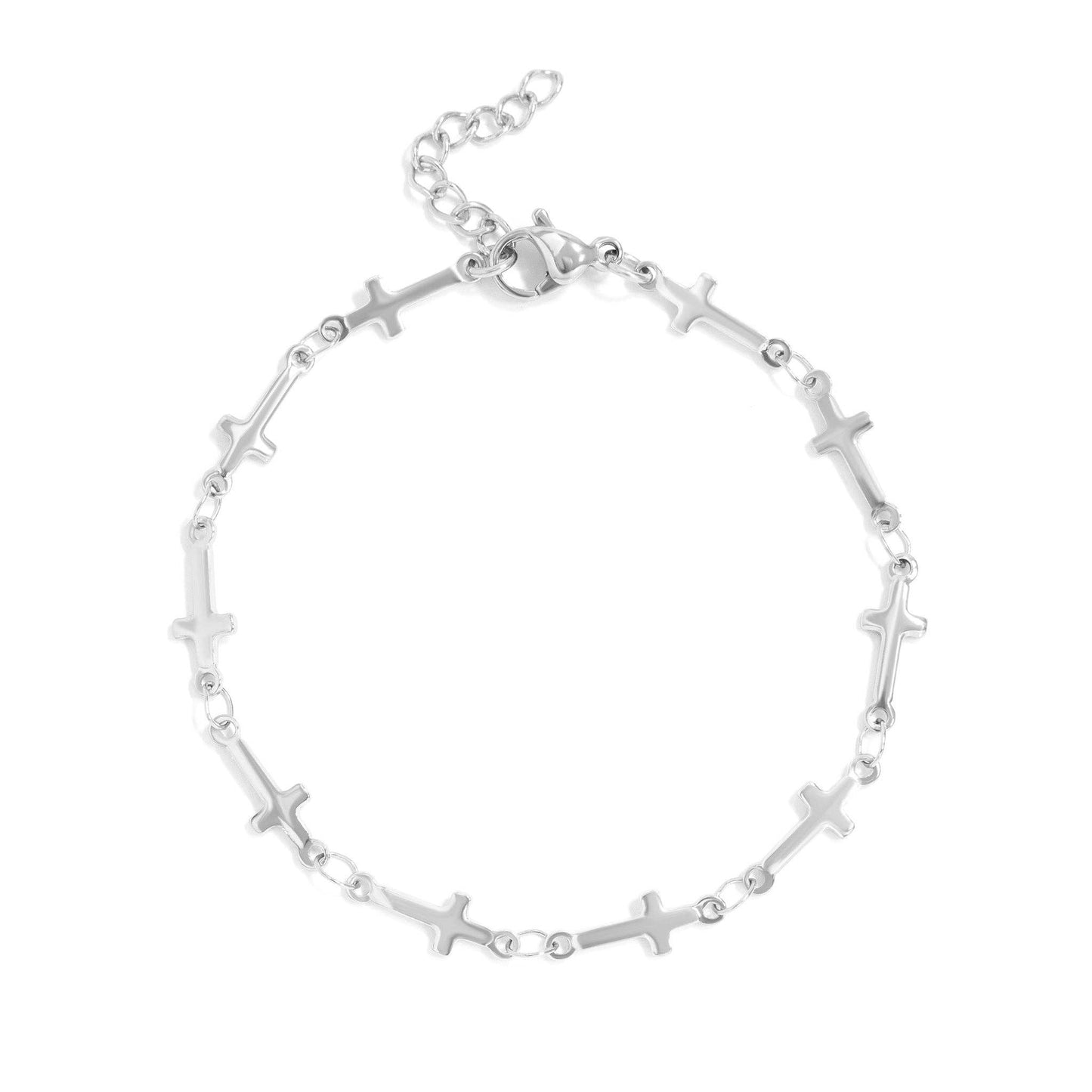 Stainless Steel Cross Chain Bracelet