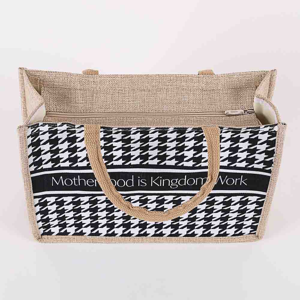 Woven Canvas Tote -  Motherhood is Kingdom Work