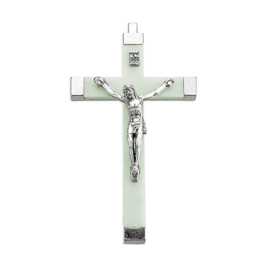 3 3/4" Luminous Wood Nickel Bound Crucifix