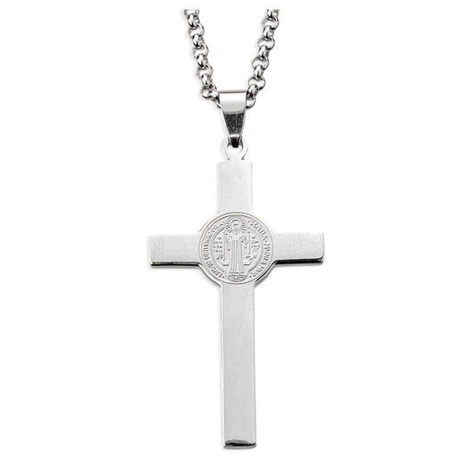St Benedict Stainless Steel Cross