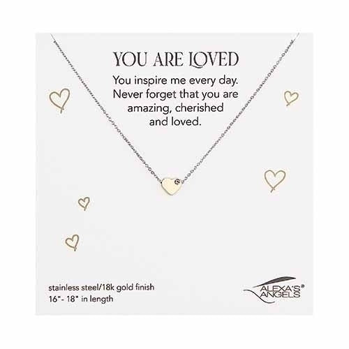 16-18"L GOLD NECKLACE WITH CHARM (Alexa's Angels)