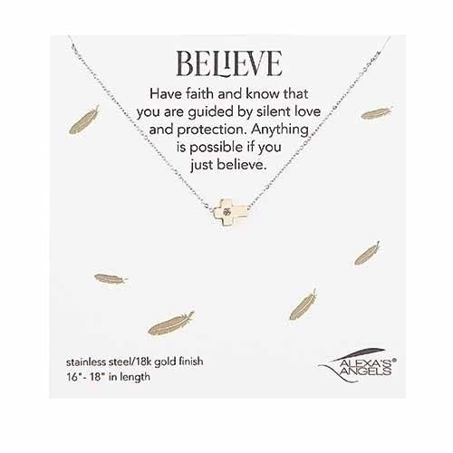 16-18"L GOLD NECKLACE WITH CHARM (Alexa's Angels)