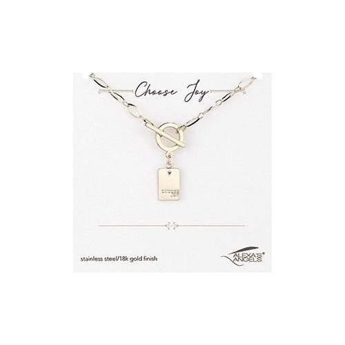 16.5"L GOLD TOGGLE NECKLACE (Alexa's Angels)