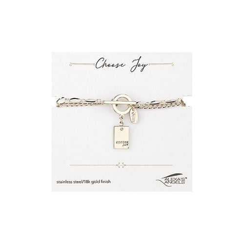 7"L GOLD TOGGLE BRACELET (Alexa's Angels)